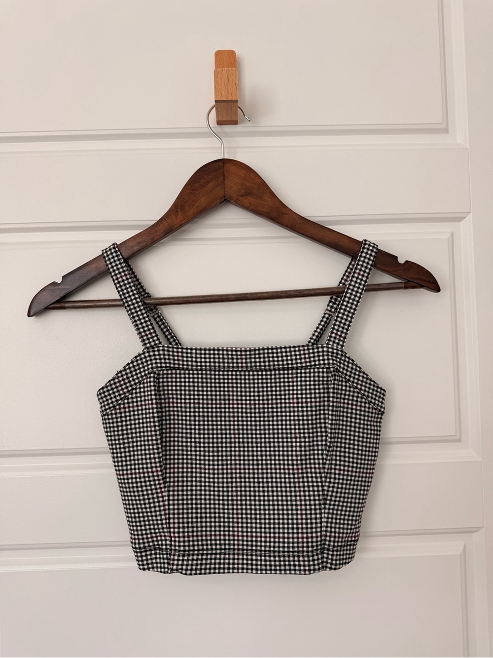 Hollister Black & White Gingham Cropped Cami Tank Top - Size XS womens